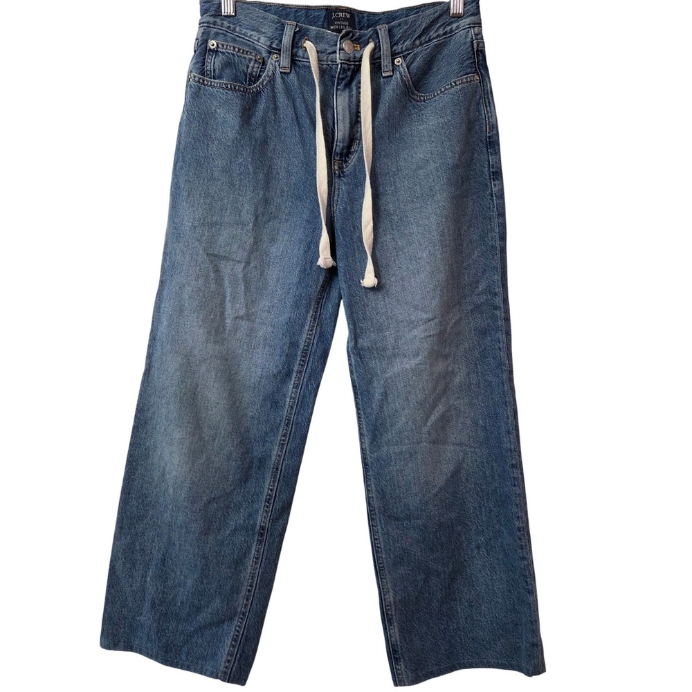 J.‎ Crew Vintage Wide Leg medium wash flare denim womens size 26 90's aesthetic